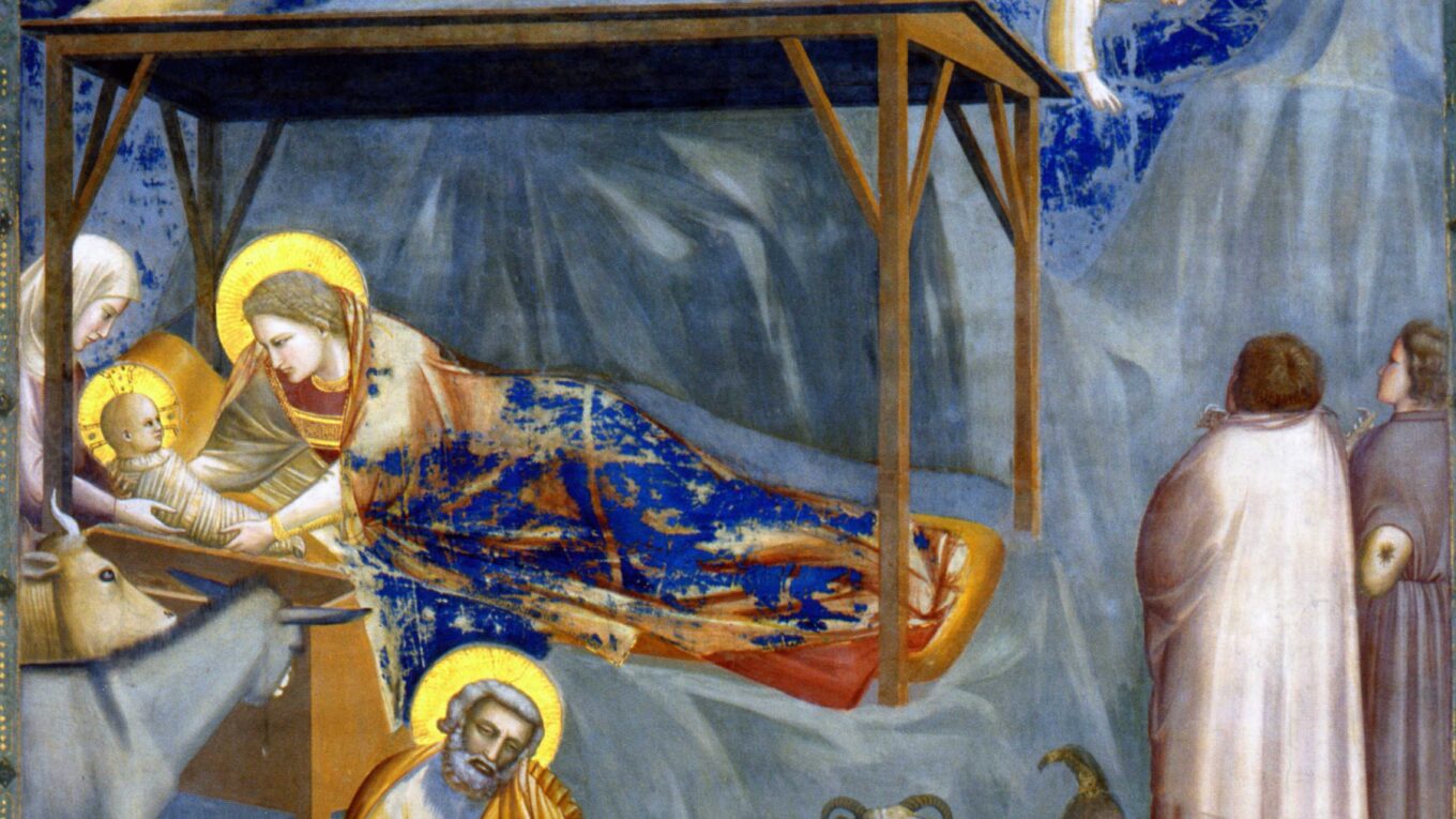 Giotto Nativita dalle Storie di Cristo 1303 5 particolare. Affresco 2 x 185 m. Padova Cappella degli Scrovegni 1 scaled